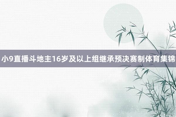 小9直播斗地主16岁及以上组继承预决赛制体育集锦