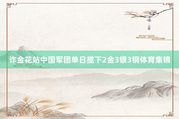 诈金花站中国军团单日揽下2金3银3铜体育集锦