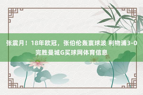 张震月！18年欧冠，张伯伦轰寰球波 利物浦3-0完胜曼城G买球网体育信息